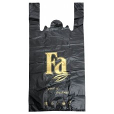 Пакет-майка ПНД "Fa" 30+15х57 см, 25 мкм, черный, 100 шт