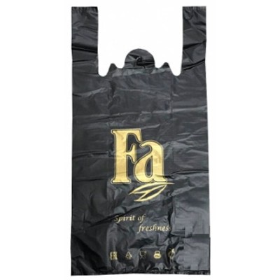 Пакет-майка ПНД "Fa" 30+15х57 см, 25 мкм, черный, 100 шт
