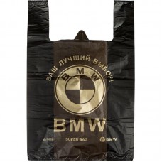 Пакет майка BMW 43х67 см, черный, 25 мкм, ПНД, 100 шт