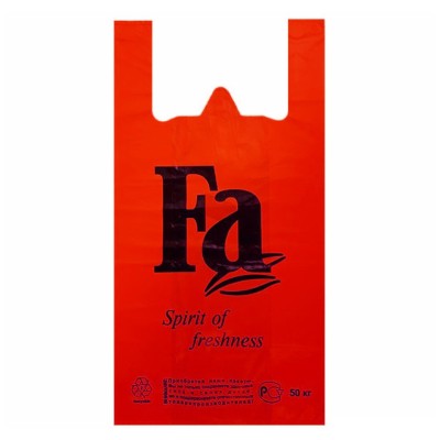 Пакет майка Fa 30+16х57 см, цветной, 25 мкм, ПНД, 100 шт