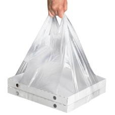 Пакет майка ПНД 24+18х50 см, 14 мкм, под коробку для пиццы 20-28 см, прозрачный, 100 шт