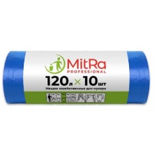 Мешки для мусора 120 л (70х110), B, синие, ПВД, 10 шт