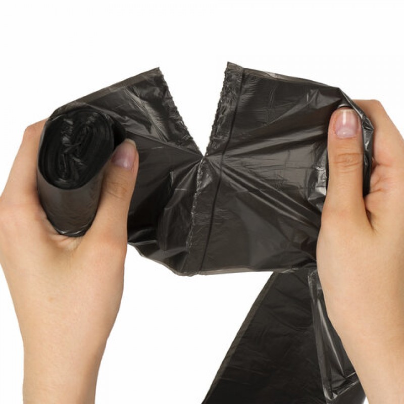 Мешки для мусора 30 л (47х52), эконом, черные, ПНД, 20 шт