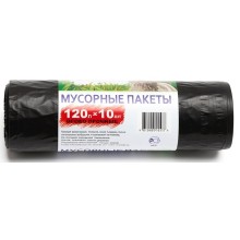 Мешки для мусора 120 л (70x110), особо прочные, черные, ПНД, 10 шт