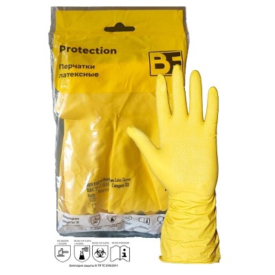 Перчатки хозяйственные BF Protection L, желтые