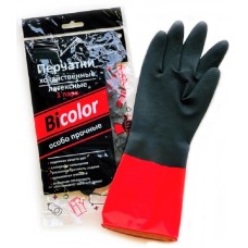 Перчатки хозяйственные Bi-Color M, особо прочные, черно-красные
