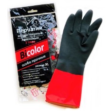 Перчатки хозяйственные Bi-Color XL, особо прочные, черно-красные