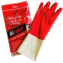 Перчатки хозяйственные Bicolor XL, особо прочные, красно-белые