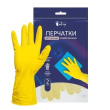 Перчатки хозяйственные Libry M, желтые