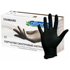 Перчатки нитриловые ALLIANCE XS, черные, 50 пар