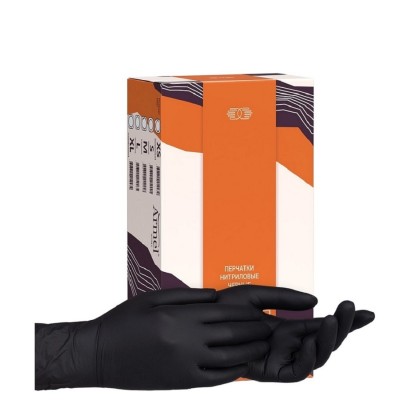 Перчатки нитриловые Armel M, черные, 50 пар