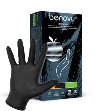 Перчатки нитриловые Benovy XL, черные, 50 пар