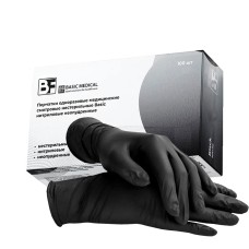 Перчатки нитриловые BF S, черные, 50 пар