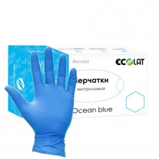 Перчатки нитриловые Ecolat M, голубые, 50 пар