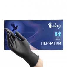 Перчатки нитриловые Libry L, черные, 50 пар