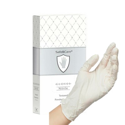Перчатки нитриловые Safe&Care L, белые, 50 пар