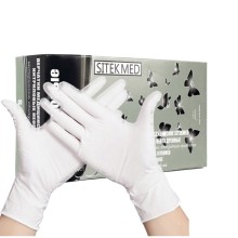 Перчатки нитриловые SitekMed XS, белые, 50 пар