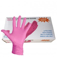 Перчатки нитровинил Wally Plastic M, розовые, 50 пар