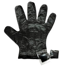 Перчатки одноразовые полиэтиленовые в индивидуальной упаковке L, черные, 250 пар