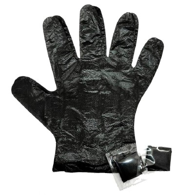 Перчатки одноразовые полиэтиленовые в индивидуальной упаковке L, черные, 250 пар