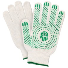 Перчатки трикотажные х/б с ПВХ, 10 класс, 5 нитей,  белые, 10 пар