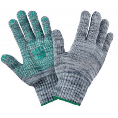 Перчатки трикотажные х/б с ПВХ, 10 класс, 5 нитей,  серые, 10 пар