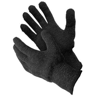 Перчатки акриловые утепленные с начесом, 7,5 класс, черные, 10 пар