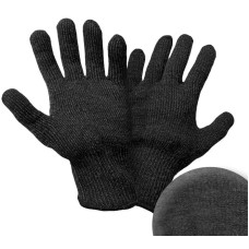 Перчатки акриловые утепленные с начесом, 7,5 класс, черные, 10 пар