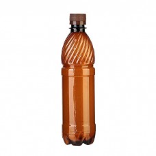 Бутылка пластиковая 500 мл, коричневая, с крышкой, 100 шт