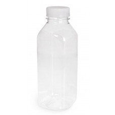 Бутылка пластиковая 500 мл, прозрачная, широкое горло, с крышкой, 100 шт