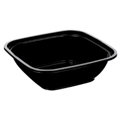 Контейнер пластиковый квадратный 126х126х38,5 мм 250 мл, ВЗЛП, черный, 50 шт