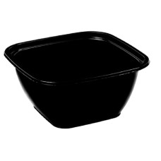 Контейнер пластиковый квадратный 126х126х60 мм 500 мл, ВЗЛП, черный, 50 шт