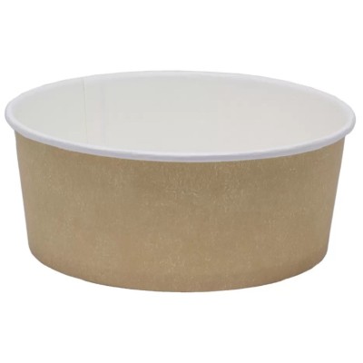 Контейнер бумажный суповой круглый 750 мл D150 мм, крафт/белый, 50 шт