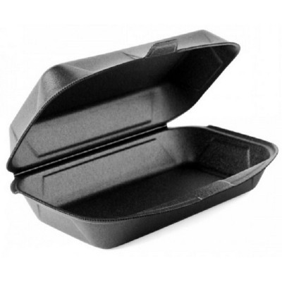 Ланч-бокс 1 секция мини, 190х150х70 мм, черный, 100 шт