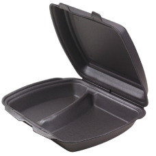 Ланч-бокс 2 секции, 255х190х70 мм, черный, 100 шт