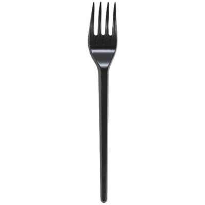 Вилка одноразовая ПС Компакт 165 мм, черная, 100 шт
