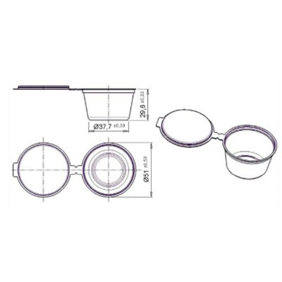 Соусник прозрачный внутренним закрытием 30 мл "Перинт", 80 шт