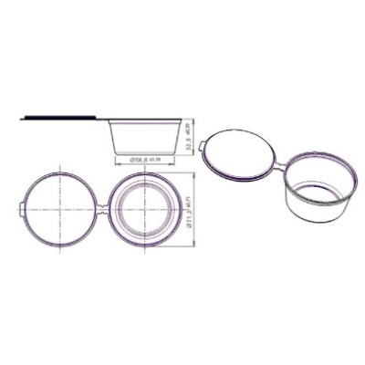 Соусник прозрачный с внутренним закрытием 80 мл "Перинт", 80 шт