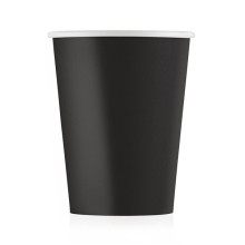 Стакан бумажный 250мл, черный, 50шт, 1-слой, D80 EC