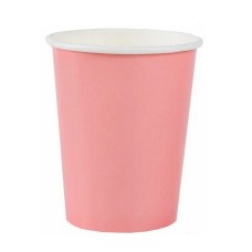 Стакан бумажный 250мл, розовый, 50шт, 1-слой, D80 EC