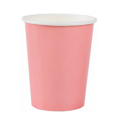 Стакан бумажный 250мл, розовый, 50шт, 1-слой, D80 EC