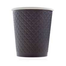 Стакан бумажный 250-280мл, черный waffle, 25шт, 2-слоя, D80 F