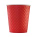 Стакан бумажный 250-280мл, красный waffle, 25шт, 2-слоя, D80 F
