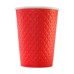Стакан бумажный 300-430мл, красный waffle, 25шт, 2-слоя, D80 F