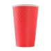 Стакан бумажный 400-530мл, красный waffle, 25шт, 2-слоя, D80 F