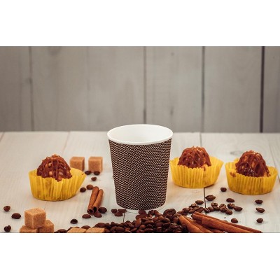 Стакан бумажный 250мл, черный 3D, 25шт, 3-слоя, D80 M