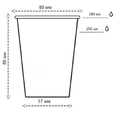 Стакан бумажный 250-280мл, белые, 50шт, 1-слой, D80 F Стакан бумажный 250-280мл, белые, 50шт, 1-слой, D80 F