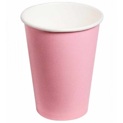 Стакан бумажный 350-400мл, розовый, 50шт, 1-слой, D90