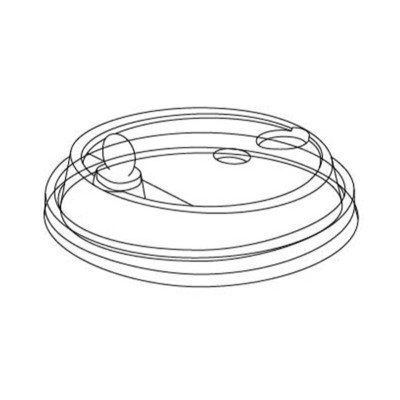 Крышка для стакана D90 пластиковая, с красной заглушкой, тип А (3003), прозрачная, 600 шт