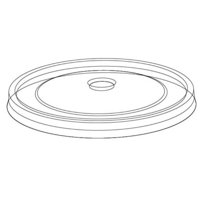 Крышка для стакана D90 пластиковая, плоская, с пробивным слотом, прозрачная, 50 шт